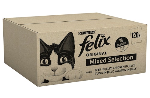 Felix Original 1+ Mixed Selection In Jelly Cat Food, 120 x 100g