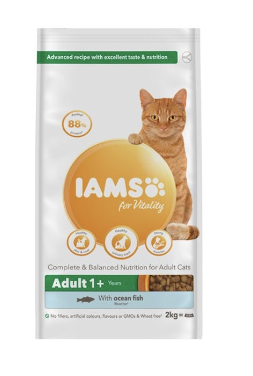 Iams For Vitality Adult 1+ Catfood Ocean Fish 2kg