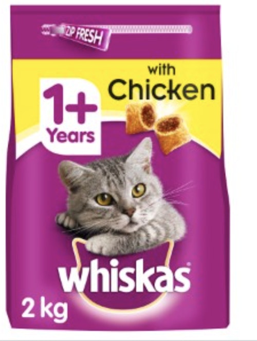 Whiskas 1+ Adult Complete Dry Cat Food with Chicken 2kg