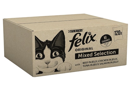 Felix Original 1+ Mixed Selection In Jelly Cat Food, 120 x 100g
