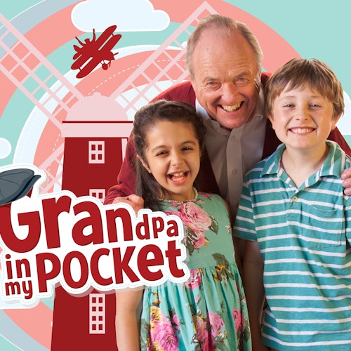 Programme Name: Grandpa In My Pocket - TX: n/a - Episode: n/a (No. n/a) - Picture Shows: (L-R) Elsie (SEZEN DJOUMA), Grandpa (JAMES BOLAM), Josh (HARVEY THORN) - (C) Adastra Creative Ltd - Photographer: Phil Anstice Grandpa In My Pocket