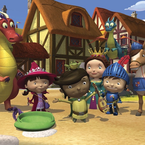 Programme Name: Mike the Knight - TX: n/a - Episode: n/a (No. n/a) - Picture Shows: (L-R) Sparkie, Evie, Fernando, Mr Cuddles, Queen Martha, Squirt, Mike the Knight, Galahad - (C) Hit (MTK) Ltd/Nelvana Ltd - Photographer: n/a Mike The Knight