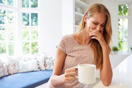 1) Morning sickness woman feeling sick