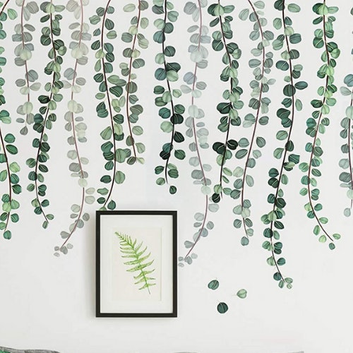 3 Sheets Green Plants Eucalyptus Vine Leaves