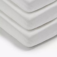 ANYDAY John Lewis & Partners Cotton Fitted Cotbed Sheet, Pack of 3