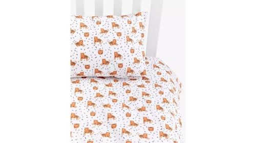 John Lewis and Partners Tiger Print Toddler Duvet Cover and Pillowcase Set