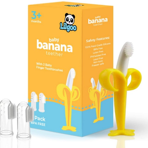 LilGoo Banana Baby Teether and Finger Toothbrush