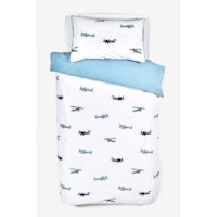 Organic Cotton Reversible Duvet Cover And Pillowcase Set