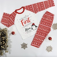 Personalised 'Tomorrow Is My First Christmas' Penguin Pyjamas