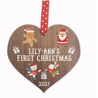 Personalised Baby's First 1st Christmas Bauble tree decoration