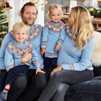 Blue snowman fair isle jumper