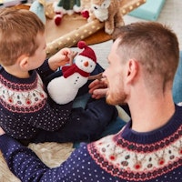navy reindeer jumper