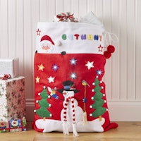 Christmas Sack With LED Light Up Stars