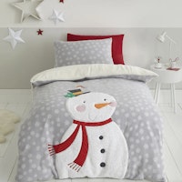Catherine Lansfield Grey Cosy Snowman Duvet