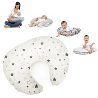 Cuddle Co 4 in 1 Luxury Feeding and Infant Support Pillow - Grey Star