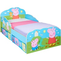 HelloHome Peppa Pig Toddler Bed with Underbed Storage, Wood, Multi, 142 x 77 x 63 cm