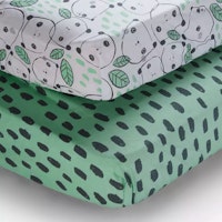 John Lewis & Partners Panda Print Cotbed Fitted Cotton Sheet