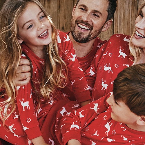 M&Co reindeer family matching Christmas pyjamas