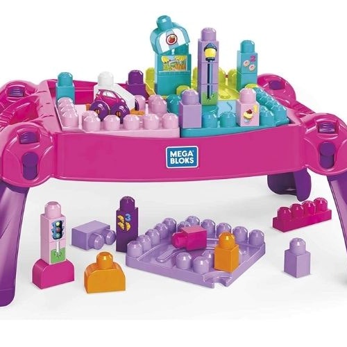Mega Bloks Build 'n Learn Table Pink