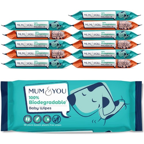 Mum & You 100% Biodegradable Vegan Registered Plastic Free Baby Wet Wipes