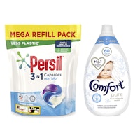 Persil Non Bio Washing Detergent Capsules and Comfort Pure Ultra Concentrated Fabric Conditioner