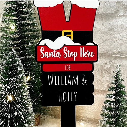 Santa Stop Here sign Etsy
