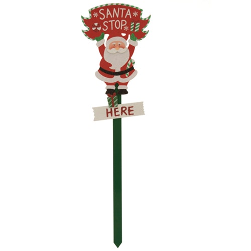 Santa Stop Here Banner Stake The Range