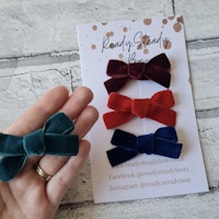 Christmas Velvet Baby Bow