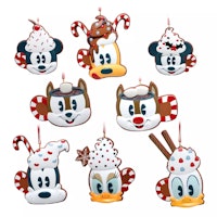Disney Store Mickey and Friends Mug Hanging Ornaments, Set of 8