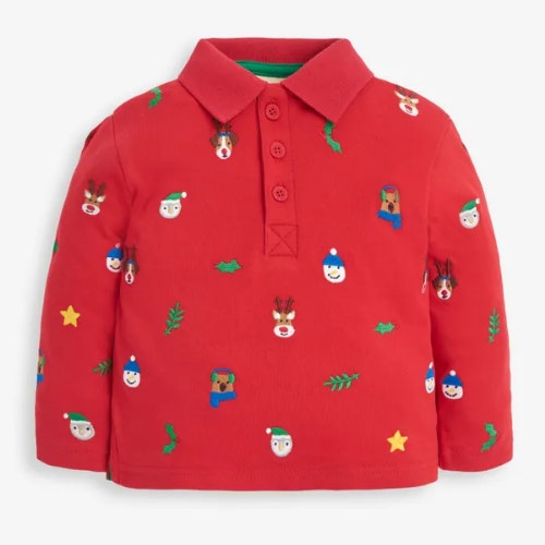 Kids' Christmas Embroidered Polo Shirt