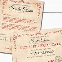 Letter from Santa and Nice List Certificate