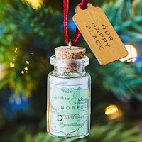 Personalised Map Hanging Bottle Christmas Bauble