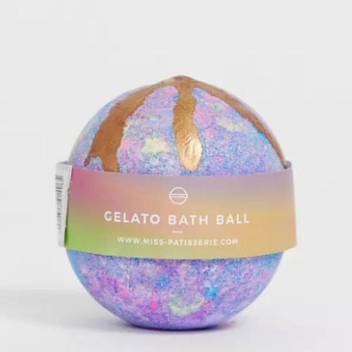 Miss Patisserie Milk and Honey Gelato Bath Ball with Gold Drizzle