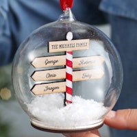 Personalised Family Christmas Sign Post Bauble
