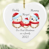 Personalised Owl Family Christmas Decoration