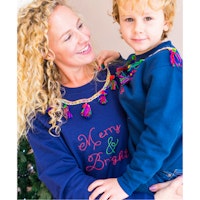 Personalised Pom Pom Trim Christmas Jumper