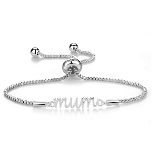 Philip Jones Silver Plated Mum Bracelet Created with Austrian Crystals