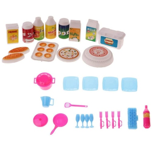 SGerste Dollhouse Miniature Kitchen Accessories Food & Tableware Set