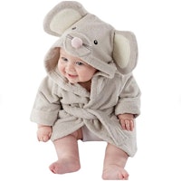 grey mouse baby dressing gown