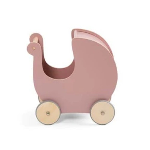 Sebra Wooden Doll's Pram in Blossom Pink