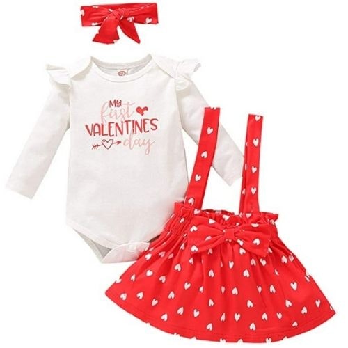 Baby Girl Valentine’s Day Skirt Outfit