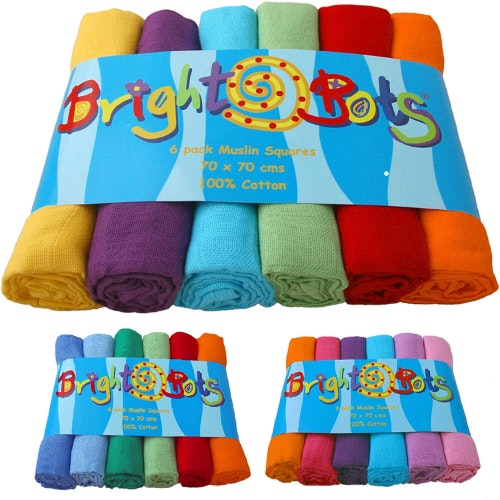 Bright Bots Unisex Combo Muslin Squares