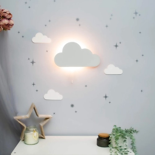 Cloud Night Light Wall Mounted Wooden Nursery Decor