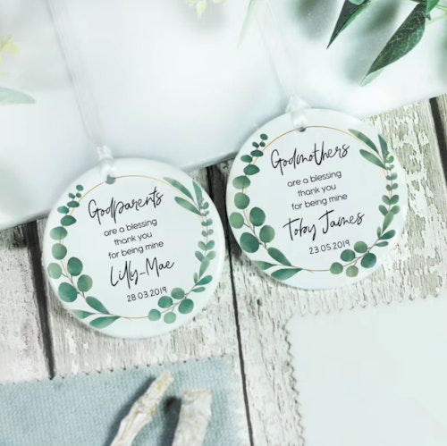 Personalised Godparents Ceramic Keepsake