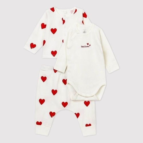 PETIT BATEAU Cotton Cardigan, Bodysuit and Trousers Outfit
