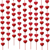 Red Hearts Glitter Garland