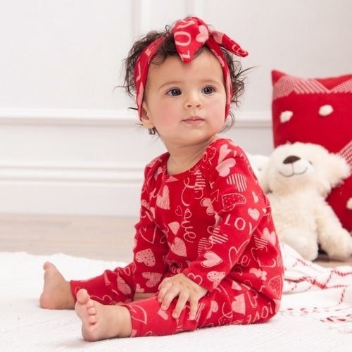 Red Hearts Romper Valentine Outfit