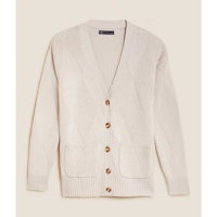 M&S Collection Cotton Rich Textured V-Neck Cardigan