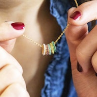Family Birthstone Rings Necklace