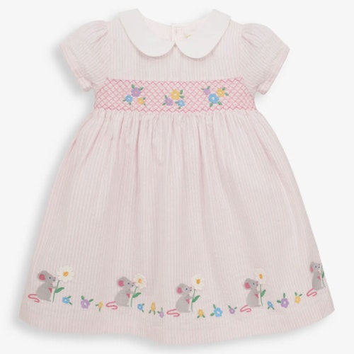 Pale Pink Mouse Smocked Dress